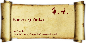 Hanzely Antal névjegykártya